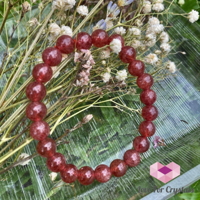 Strawberry Quartz Crystal Bracelet