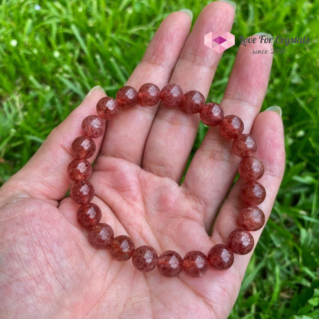 Strawberry Quartz Crystal Bracelet