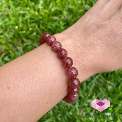 Strawberry Quartz Crystal Bracelet