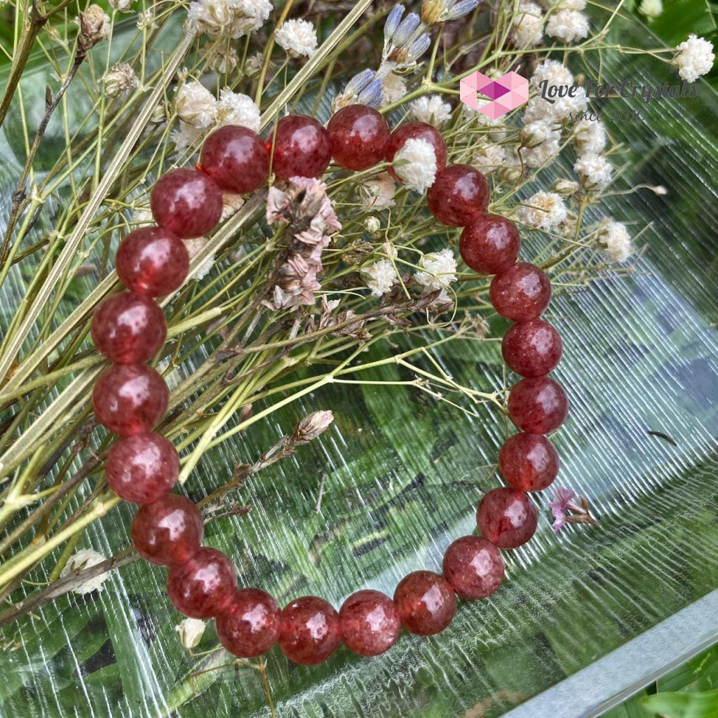 Strawberry Quartz Crystal Bracelet