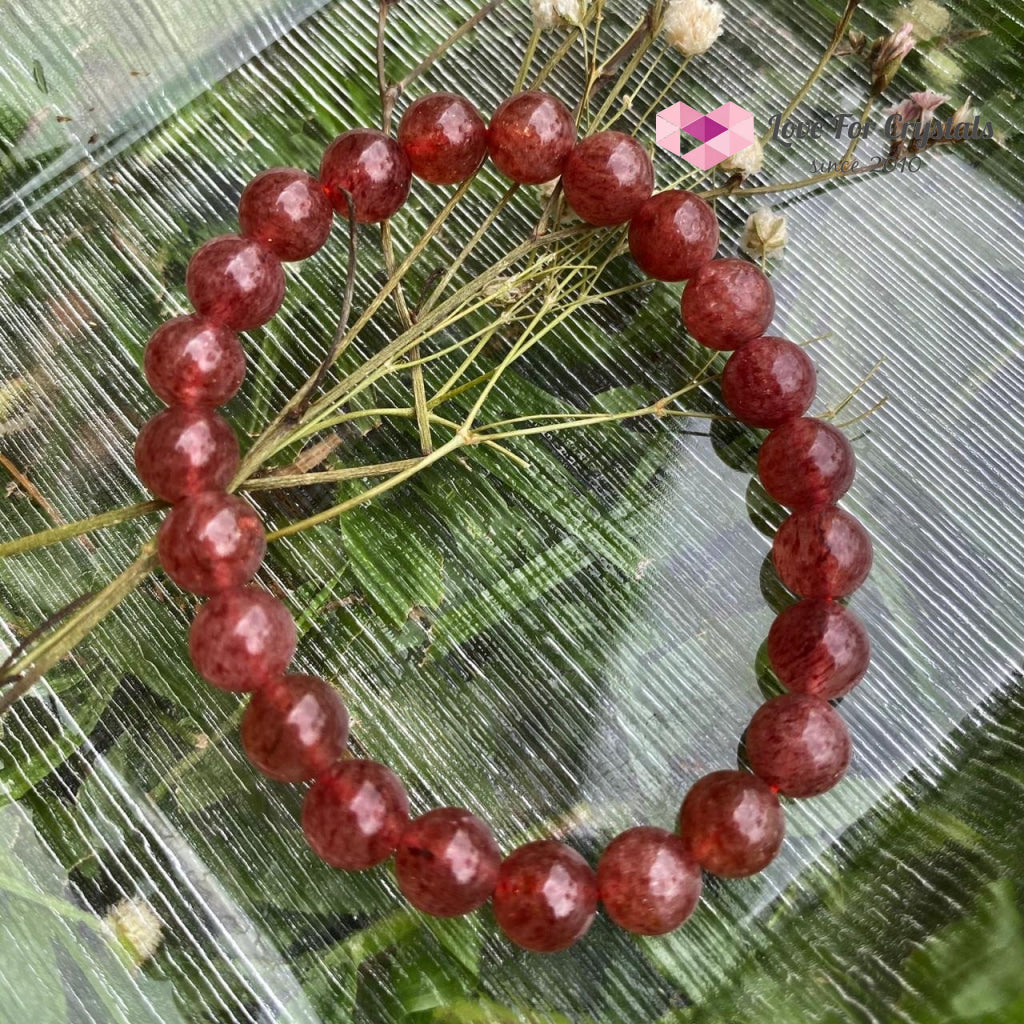 Strawberry Quartz Crystal Bracelet