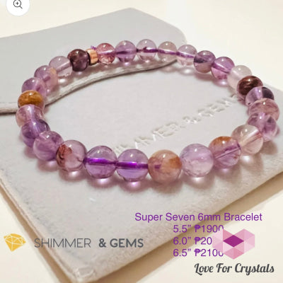 Super 7 Healing Bracelet 6Mm With 14K Rose Gold Filled Beads