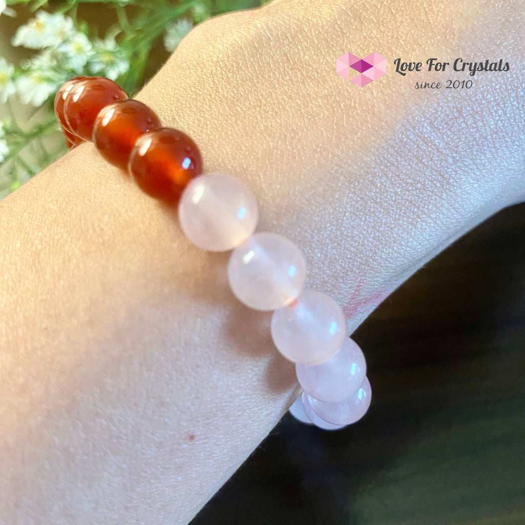 Taurus Zodiac Remedy Bracelet (Rose Quartz & Agate) Enhancement Series 6.5 (Large)