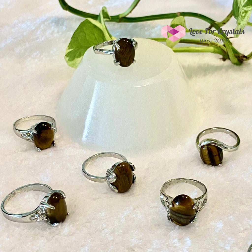 Tigers Eye Oval Ring (Zinc Alloy Metal)