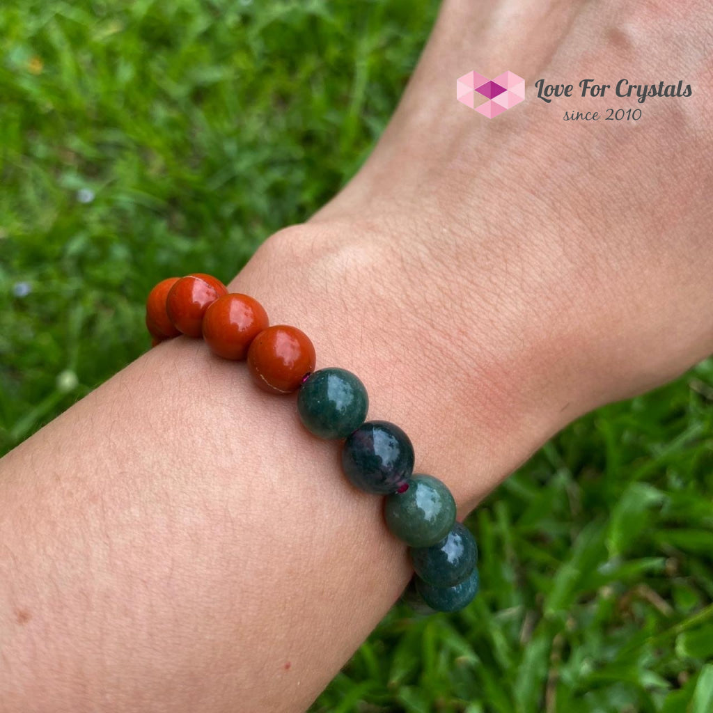 Virgo Zodiac Remedy Bracelet (Moss Agate & Red Jasper)