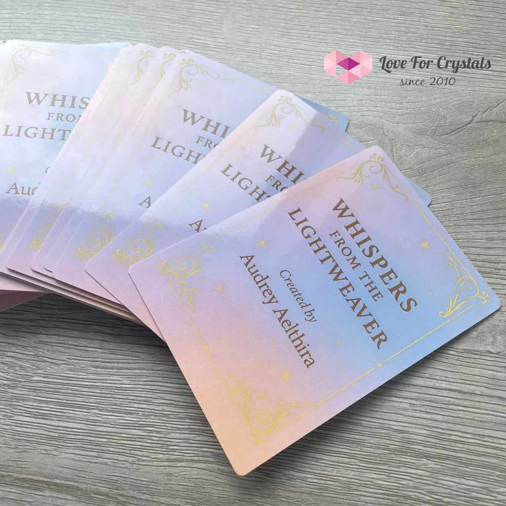 Whispers from the Lightweaver An Oracle Card Deck by Audrey Aelthira (Pre-Order) with FREE Crystal Wish Tree Bottle