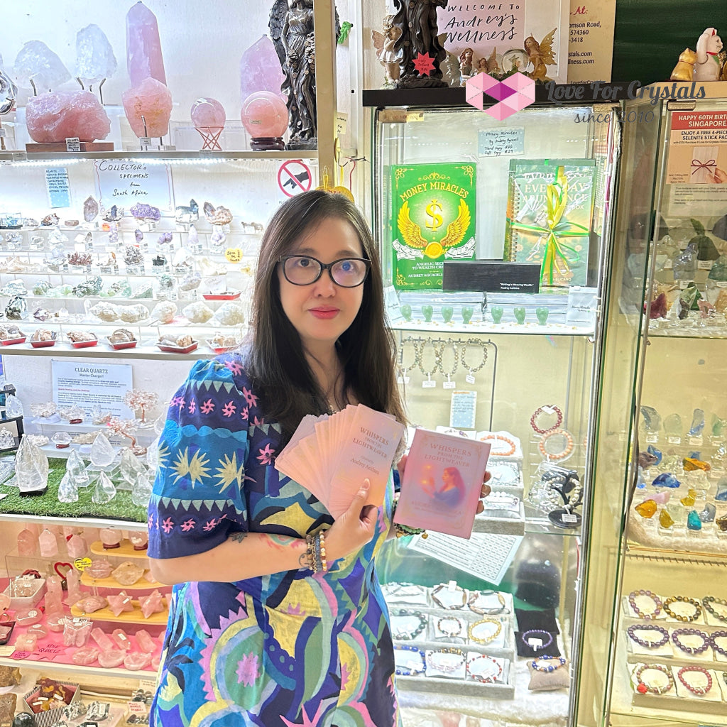 Whispers from the Lightweaver An Oracle Card Deck by Audrey Aelthira (Pre-Order) with FREE Crystal Wish Tree Bottle