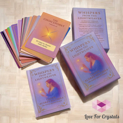 Whispers from the Lightweaver An Oracle Card Deck by Audrey Aelthira (Pre-Order) with FREE Crystal Wish Tree Bottle