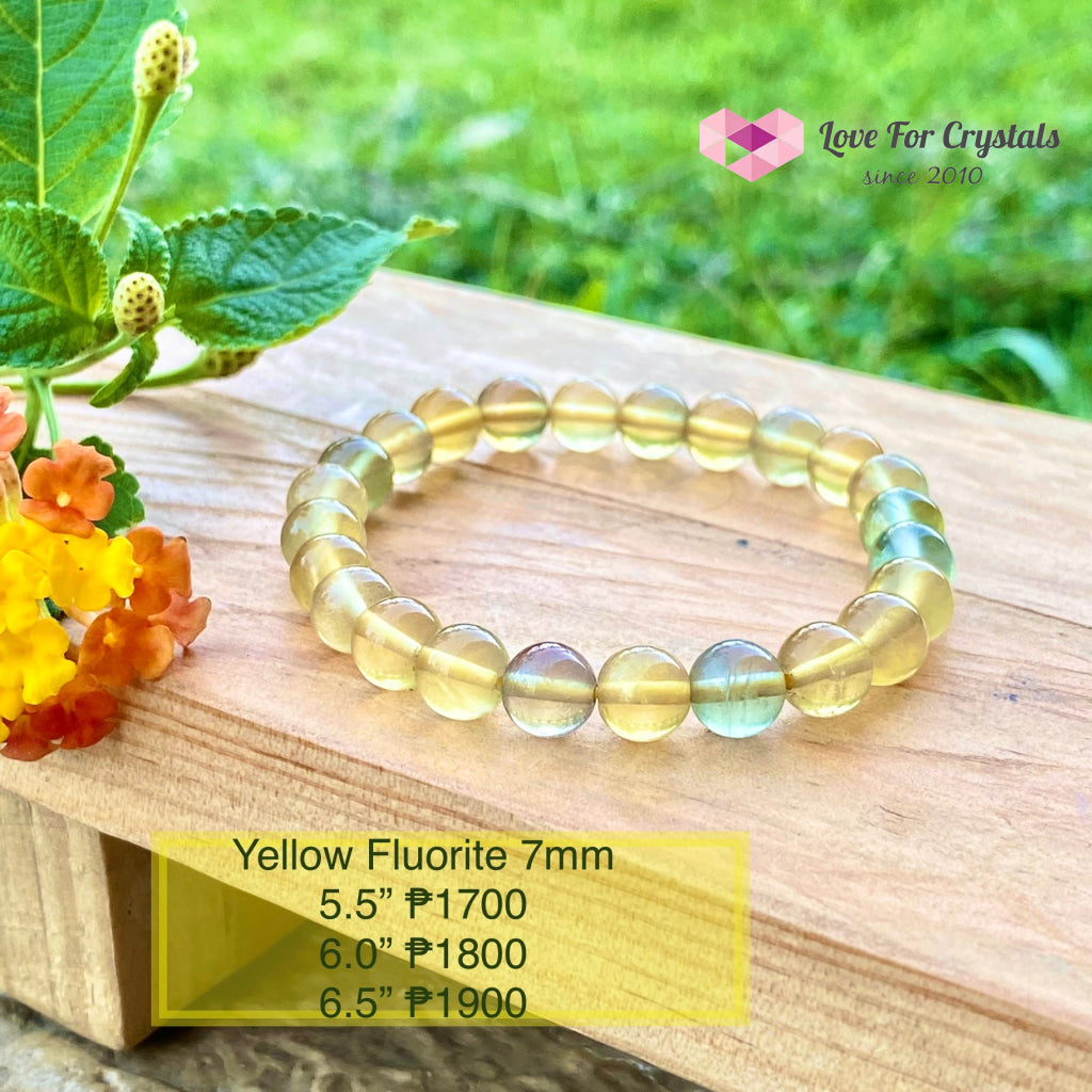 Yellow Fluorite Bracelet 7Mm (For Prosperity And Abundance) Bracelets