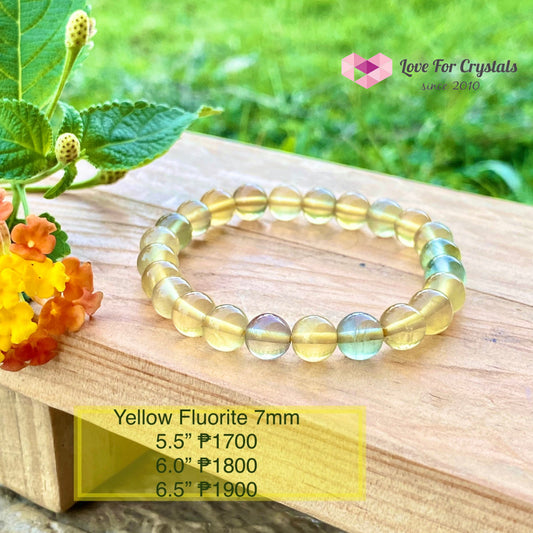 Yellow Fluorite Bracelet 7Mm (For Prosperity And Abundance) Bracelets