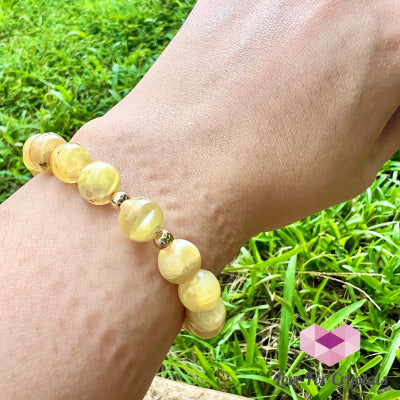 Yellow Lepidolite (Rare!) 5.5” Bracelets